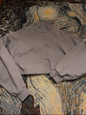 Oak And Fort Cropped Mock Neck Sweatshirt